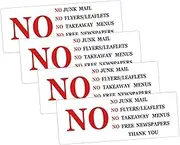PartyKindom 4pcs No Junk Mail Flyers Please Sticker PVC Adhesive Mailbox Decal for Accurate Mail for Use Easy to Apply Prevents Misdelivery