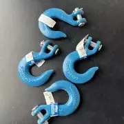 Lot Of 4 National Hardware 1/4" Blue Forged Steel Clevis Slip Hook, N177-253