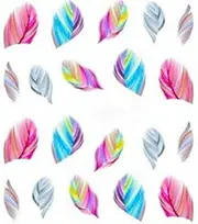 CJESLNA Colorful Beauty Leopard Water Transfer Stickers Nail Art Tips Feather Decals