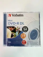 2 Pack Verbatim 2.6GB 4X Mini DVD-R DL Dual Layer Discs For Camcorders/Handycam