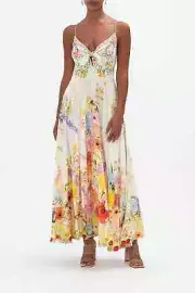 new CAMILLA SUNLIGHT SYMPHONY TIE FRONT DRESS SILK CRYSTALS XXL