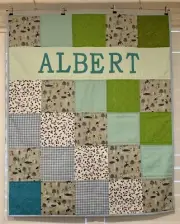 Personalised Name Any Colour Custom Made to order Patchwork Baby Quilt