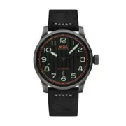 Mido Multifort Automatic Men's Watch - Black Dial, Black Leather Strap, 44mm