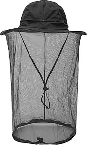 Mosquito Head Net Hat - Quick-Drying Sun Hat with Mosquito Net for Men and Women, Jungle Face Mask Protection Against Mosquito Insect Beetle Bee Mosquitoes for Outdoor Fishing Hiking Gardening, black,