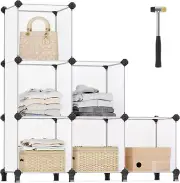 6-Cube Storage Organizer, DIY Closet Shelf, Modular Bookcase - White