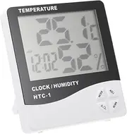 HAMPPLIES 1Pc Electronic Thermometer Alarm Clock with Temperature and Humidity Home Decoration for Bedroom Living Room and Study No Battery Included