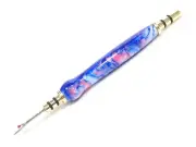 Handmade Double Seam Ripper w/ Sewing Stiletto, Pink Blue Aqua Hydrangea Acrylic