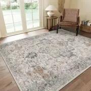 10x14 Area Rugs for Living Room, Non Slip Machine Washable Vintage Rugs, Low ...