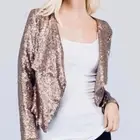 NWT Rosette Rose Gold Sequin Blazer Jacket, Small, MSRP $56