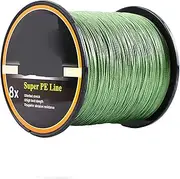8 Strands Braided Fishing Line, Abrasion Resistant, Highly Sensitivity, Zero Stretch and High Performance, for Carp Bass Trout, 500M, Line No.4.0, 50lb, Light Green