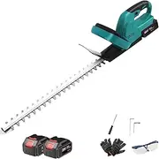 21V Cordless Electric Hedge Trimmer Lawn Mower, Double Blade Hedge Trimmer, with Rechargeable Battery, for Lawn Edging, Leaf Pruning and Hedge Trimming