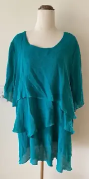 NWT Taking Shape Virtuelle Summer Bounty Crystal Green Layered Top Plus Size 20
