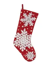 HGTV 20in Snowflake Embroidered Stocking