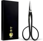 Wazakura Yasugi Steel Satsuki Bonsai Trimming Scissors Made in Japan 7 inch (180 mm), Japanese Garden Bonsai Tools, Flower and Herb Pruning Shears