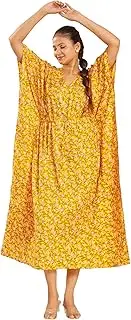 [Magic bedding] 100% Cotton Kaftan Dress Bohemian Beachwear Women Loose Fit, Lightweight Beach Cover-Up Maxi Beach Dresses Plus Size Kaftan Dress Women
