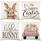 Soft Linen 18x18 Inch Pillow Covers Set of 4 for Cozy Living Room Decor