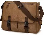 Vintage Laptop Messenger Bag 15.6 Inch for Men Women Satchel Bags Fits Computer and Tablet Canvas Shoulder Bag Briefcase