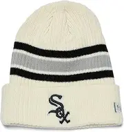 New Era Chicago White Sox Vintage Cuff Knit Retro Beanie Hat, White, One Size