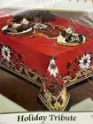 Bardwil Home Christmas Red Poinsettia 52" x 52" Tablecloth