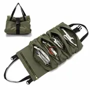 Super Tool Roll,Multi-Purpose Tool Roll Up Bag, Wrench Roll Pouch,Canvas Tool Organizer Bucket,Car Roll Storage Case,Hanging Tool Zipper Carrier Tote, Car Camping Gear