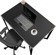Chihein 35" x 24" Desk Mat with Cork & PU Leather, Dual Sided Desk Pad, Waterproof Computer Desk Mat for Gaming, Office, Home (Black)