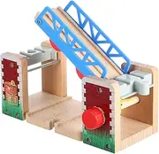 FUNNETOYU Wooden Train Track Lifting Bridge Toy Compatible Train Railway Accessories Engaging Educational Play for Expanding Adventures