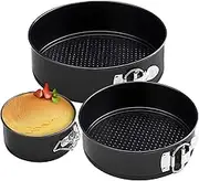 Cake Pan Set for Baking, Non-Stick Springform Pans Set of 4 (4, 7, 9 10 inch), Round Cake Pans,Cheesecake Pan, Leak-Proof Cake Pans with Removable Bottom (Round-3 Pcs)