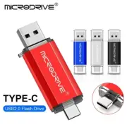 32GB to 128GB 2 IN 1 USB Type-C Flash Drive OTG USB 2.0 Micro USB Pen Drive