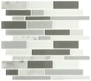 MSI SMOT-SGLSIL-6MM 12" x 12" Linear Mosaic Wall Tile - Glossy - Positano