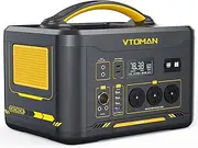 VTOMAN Jump 1000 Power Station with Solar Panel Included, 1000W/1408Wh Durable LiFePO4 Portable Solar Generator with 1000W Constant-Power, Regulated 12V DC, PD 100W Type-C for Home Backup RV Camping