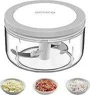 ZWCEGND Manual Food Chopper Vegetable Chopper, 550ML Garlic Chopper Mincer Pull String Onion Chopper with Big Pull Ring for Veggies, Meat, Ginger, Peppers, Fruits, Nuts, Herbs, etc