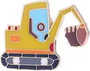 Cartoon Excavator Scooper Pin Badge, One Size, Metal
