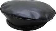 [Generic] PU Leather Berets Hats Solid Color Hat Classic Slouchy Tam Caps for Women
