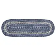 New Primitive Country CREAM NAVY BLUE BRAIDED JUTE Table Runner 27"