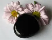 Black Obsidian Puff Heart 45mm - Protection, Grounding and Healing - Crystal Healing