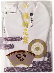 fukuske(福助) Fukusuke 7000-000 Cotton Calico Tabi Socks, 4 Pieces, Soft Lined, Plump Type, 100 Patterns and Sizes, Fit, white, 22.0cm