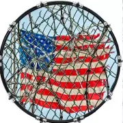 Custom 22" Kick Bass Drum Head Graphical Image Front Skin Flag Caged Patriot