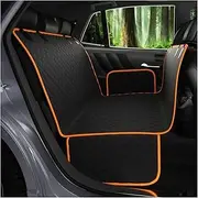 Dog Car Seat Cover Waterproof Pet Cat Carriers Travel Mat Hammock for Small Medium Large Dogs Car Rear Back Protector Safety Pad(Orange Side)