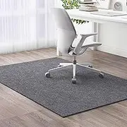 Zcctd 140x90CM Office Chair Mat for Hardwood Floors with Anti Slip Low Pile Protector Mat for Office & Home Cuttable Easy to Light Gray