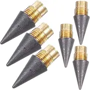 TOGEVAL 6pcs Inkless Pencil Nibs Replacement Tips for Everlasting Pencil Lead Drawing Random Style