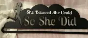 RACE MEDAL DISPLAY RACK HOLDER HANGER SHE BELIEVED SHE COULD