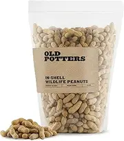 Old Potters Wildlife in-Shell Peanuts for Birds, Squirrels, and Wildlife. USA Grown Non-GMO Raw in-Shell Peanuts (in-Shell, 4 lbs)