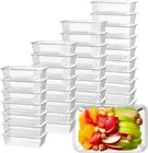 500Ml Food Containers with Lids, Reusable Rectangular Takeaway Containers, Micro