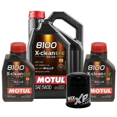 7L Motul 8100 X-CLEAN EFE 5W30 Wix XP Filter Engine Motor Oil Change Kit API SN (for: Honda)
