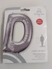 Anagram Super Shape Decorative Foil Balloon Letter "D" 34 in/86 cm Silver New