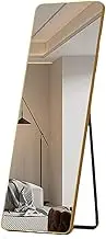 Full Length Mirror,Rectangular Free Standing Mirror,with Stand Oversized Floor Standing Mirror,for Dressing Room Bedroom(Gold,160X50cm)