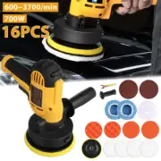 700W Car Polisher Buffer Sander Polishing Machine Rotary 5"Buffing Pads Kit US