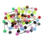 3x30 Pieces Stainless Steel Tongue Bar Nipple Barbell Cartilage Piercing Ring