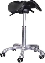 Saddle Chair,Saddle Stool Chair with Back Support Split Seat Dental Rolling Stool Ergonomic Esthetician Stool Chair for Salon Tattoo Spa Medical Dentist Clinic