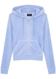 Juicy Couture Robertson Hooded Velour Sweatshirt - Mid Blu - M (UK12 / M) M (UK12 / M)